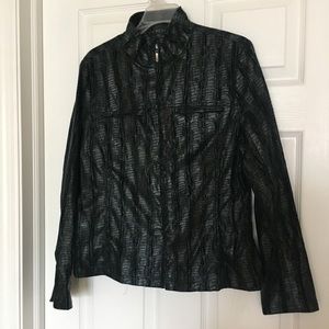 Green “snake” jacket by Erin London